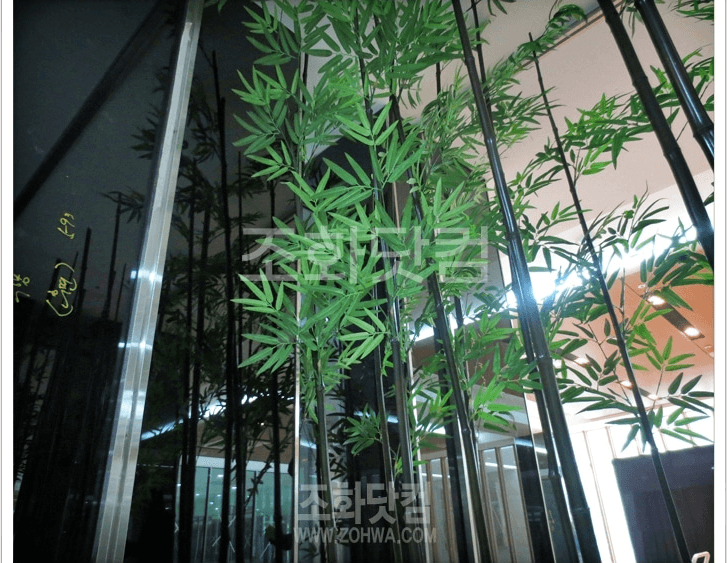 방배 롯데캐슬 게스트하우스 — 유리에 비쳐 깊어 보이는 대나무