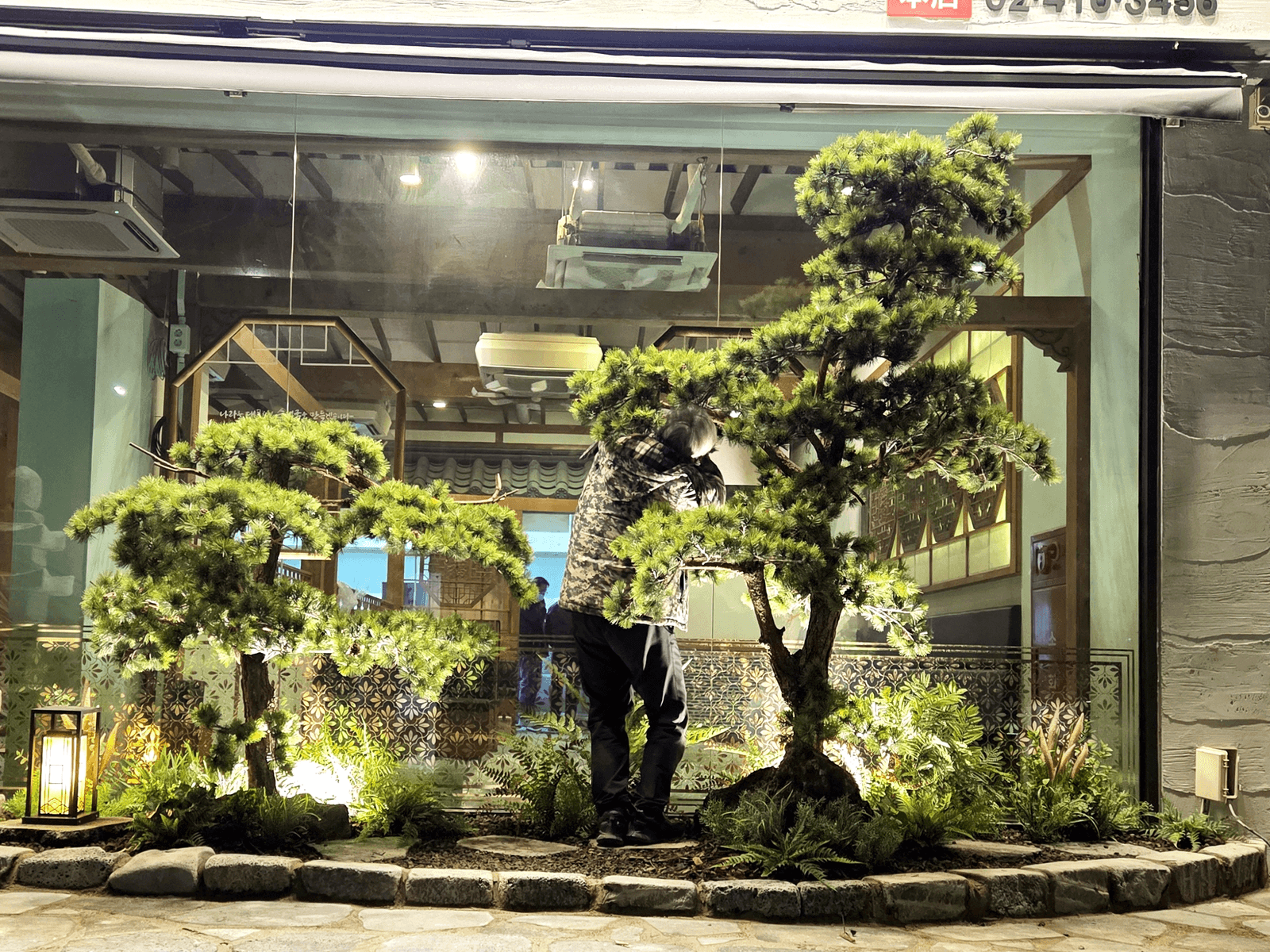 서울 청와옥 송파본점 — 소나무 사이로 생긴 원근