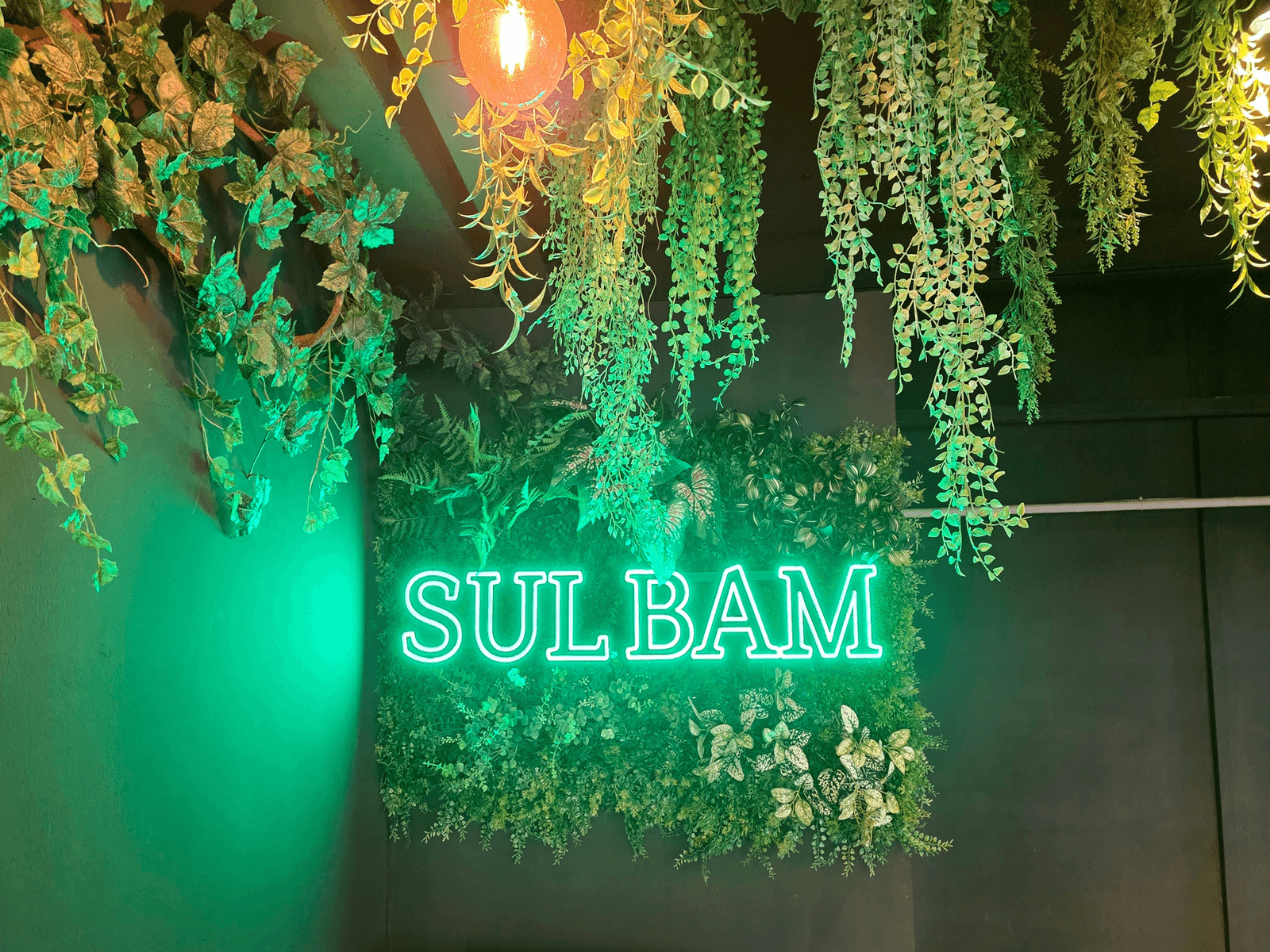 서울 강동 술밤 명일점 — SULBAM 네온 벽면녹화 포토존