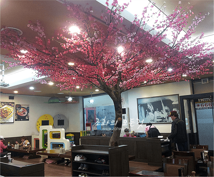 고양 평안도찹쌀순대 테이블에서 올려다본 매화