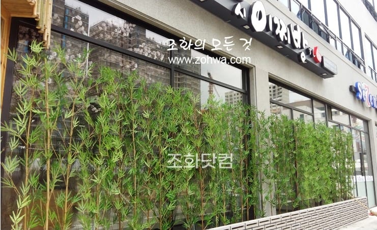 충북 진천 스시이찌방 — 외벽을 두른 대나무